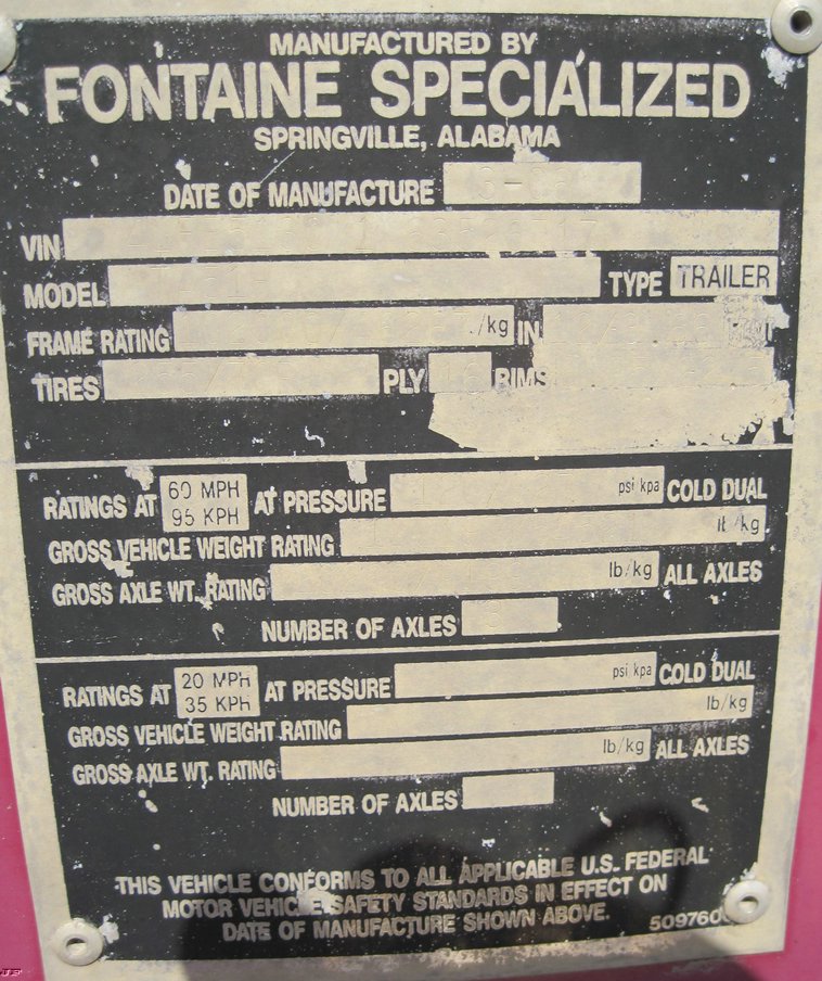 image for item 4684 2006 Fontaine TA51H 55 ton specialized low boy trailer