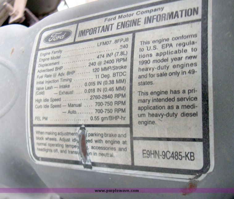 image for item 5457 1991 Ford Conventional LN8000F tractor truck