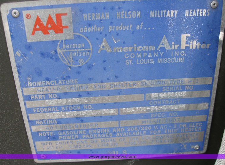 Herman Nelson 400,000 BTU military heater in Moberly, MO Item 5492