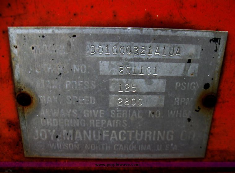 image for item 5674 Joy D100Q3 air compressor