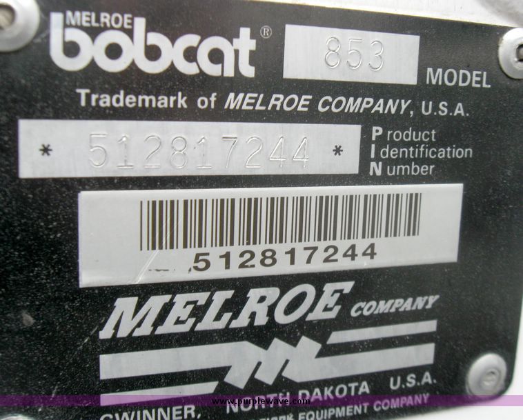 image for item 6999 1995 Bobcat 853H skid steer