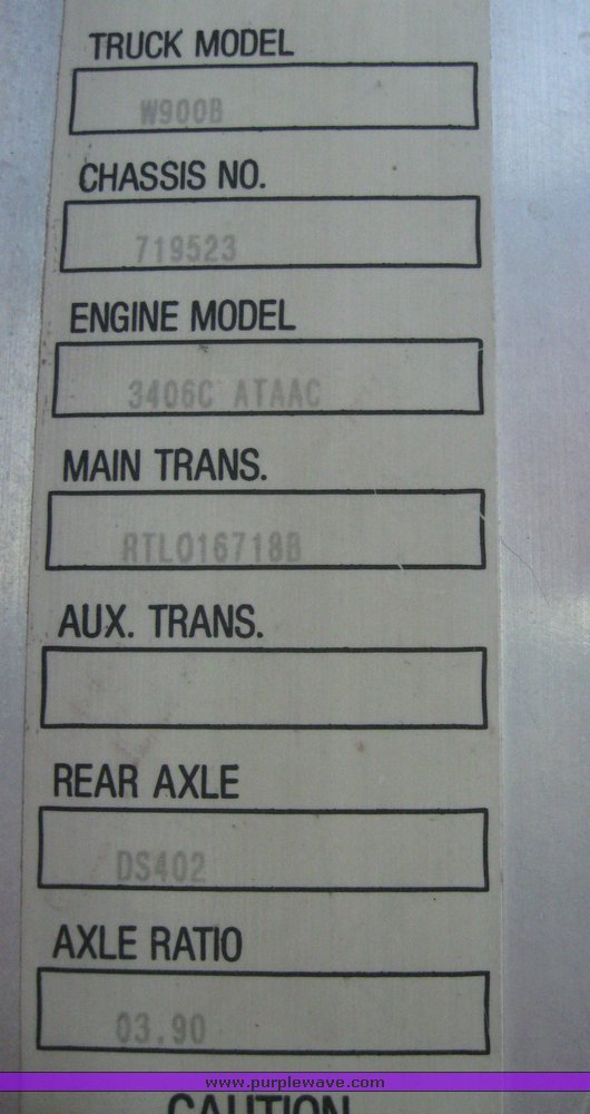 image for item 7722 1996 Kenworth W900B