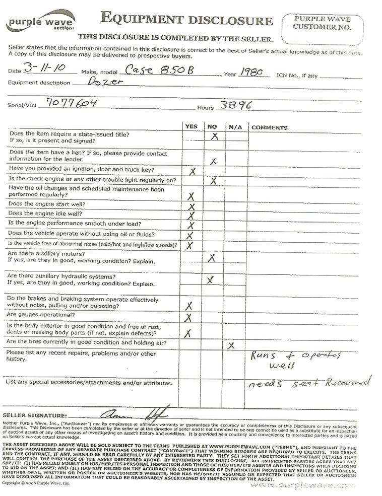 image for item 1301 1978 Case 850B dozer