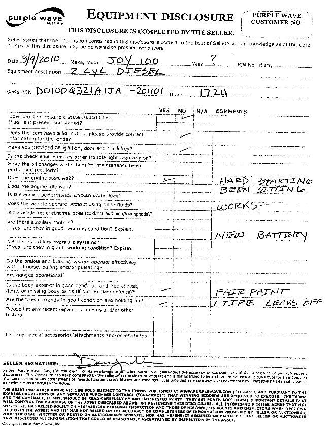 image for item 5674 Joy D100Q3 air compressor