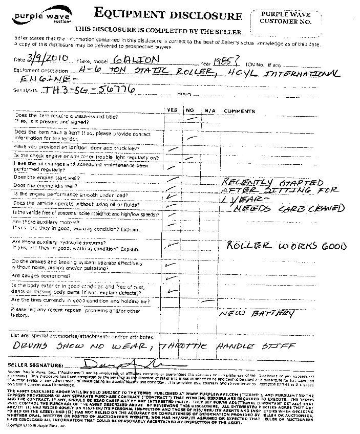image for item 5680 Galion Rollo Static roller
