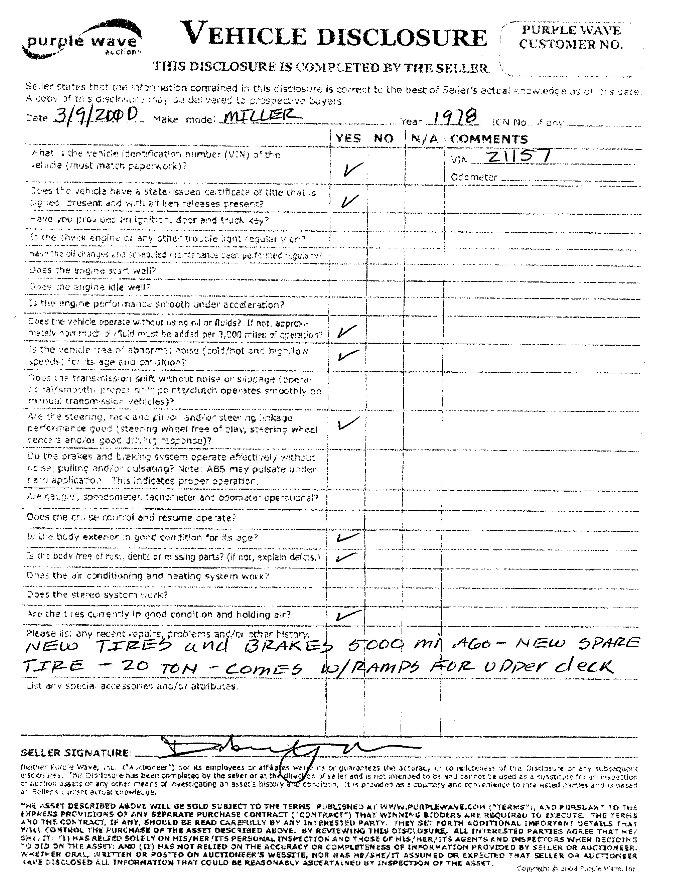 image for item 5684 1978 Miller OTG44 tilt bed trailer
