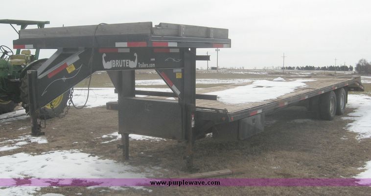 image for item 3937 2007 Brute flatbed gooseneck trailer