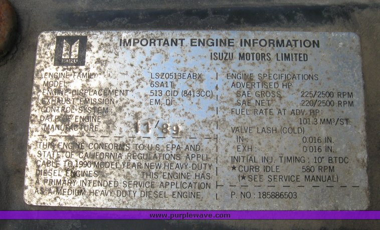 image for item 5672 1990 GMC 7000 W7 cab forward box truck