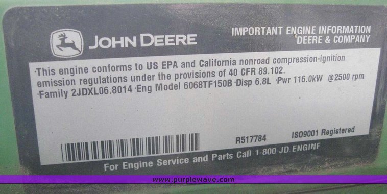 image for item 6001 John Deere Powertech 6.8 liter diesel irrigation engine
