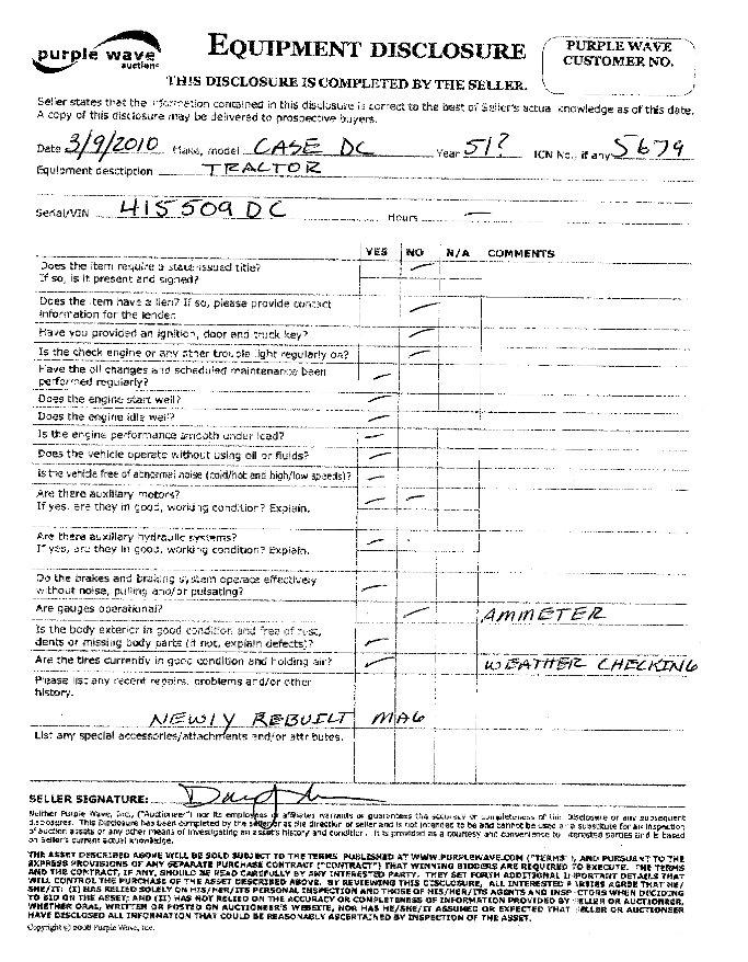 image for item 5679 1950 Case DC-3 narrow from tractor