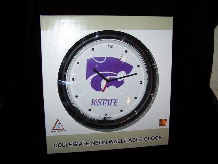 image for item 1101 Wildcat collegiate neon wall/table clock