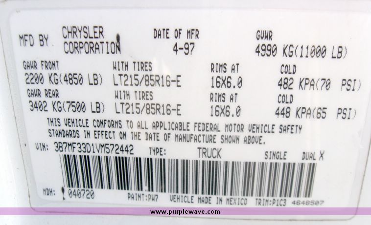 image for item 5700 1997 Dodge 3500 Laramie SLT extended cab pickup
