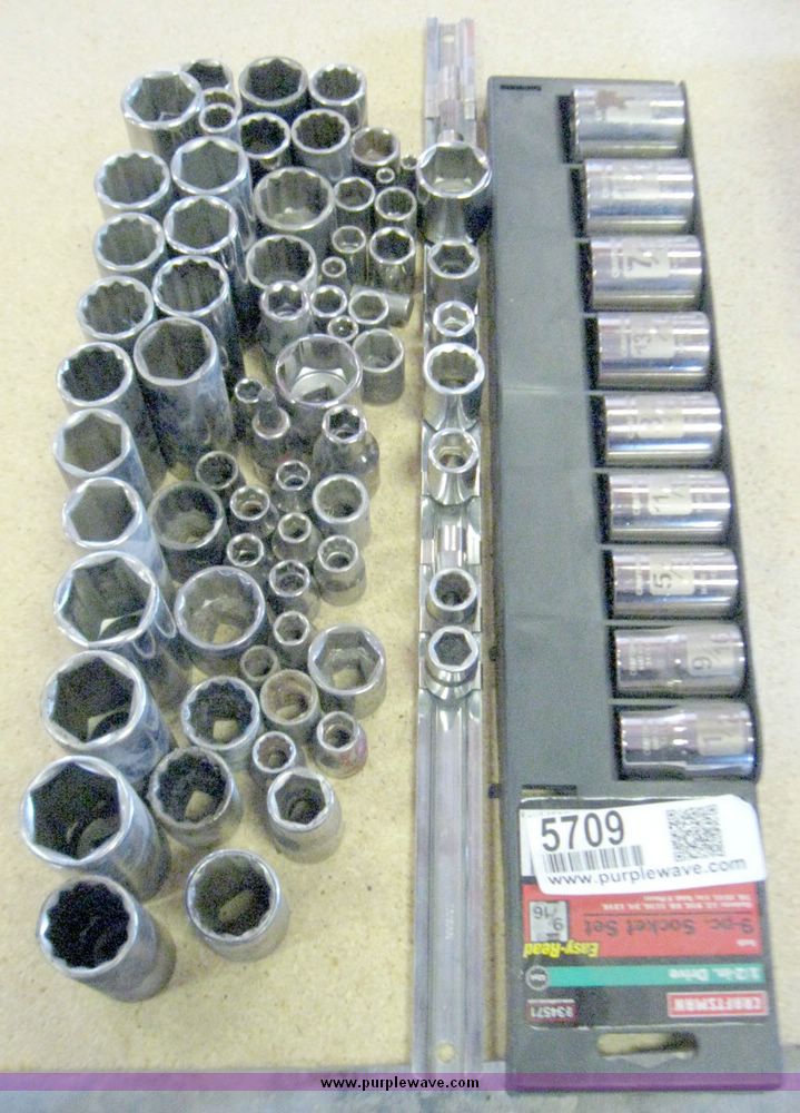image for item 5709 Assorted 1/2", 3/8" and 1/4" sockets