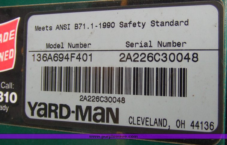 image for item 6657 Yard Man lawn tractor