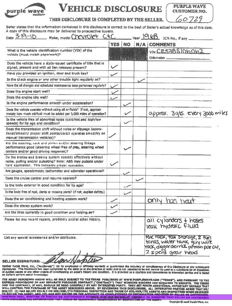 image for item 1001 1968 Chevrolet C+C service truck