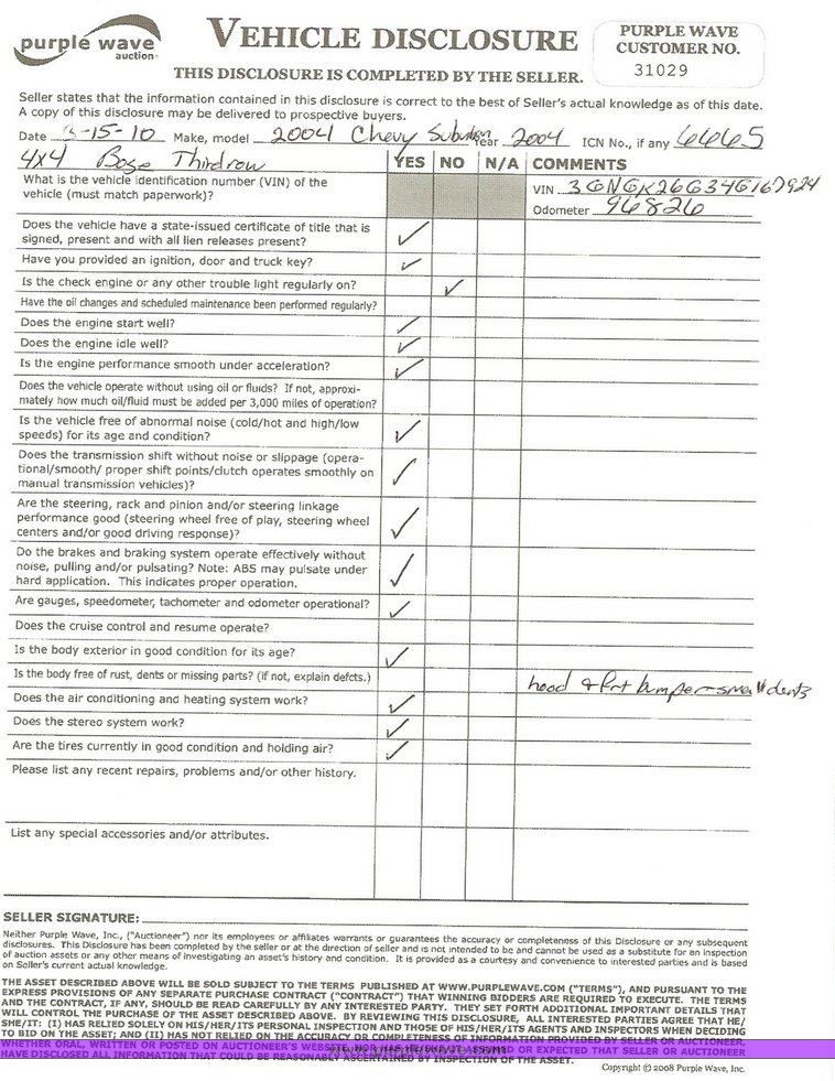 image for item 6665 2004 Chevrolet K2500 Suburban