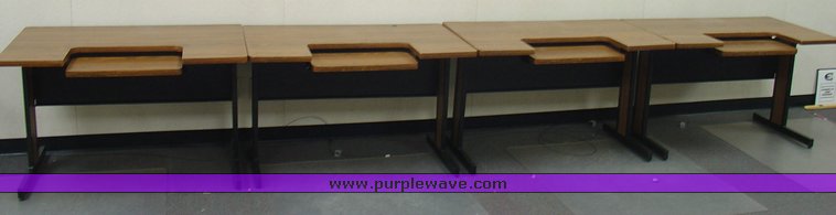image for item 1502 (4) computer desks with adjustable keyboard tray
