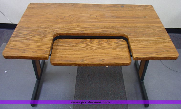 image for item 1503 (4) computer desks with adjustable keyboard tray