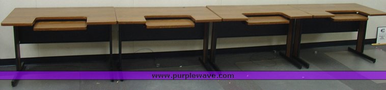 image for item 1503 (4) computer desks with adjustable keyboard tray