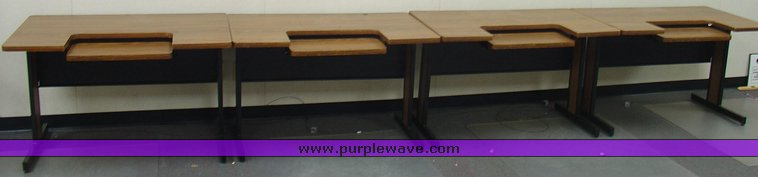 image for item 1504 (4) computer desks with adjustable keyboard tray