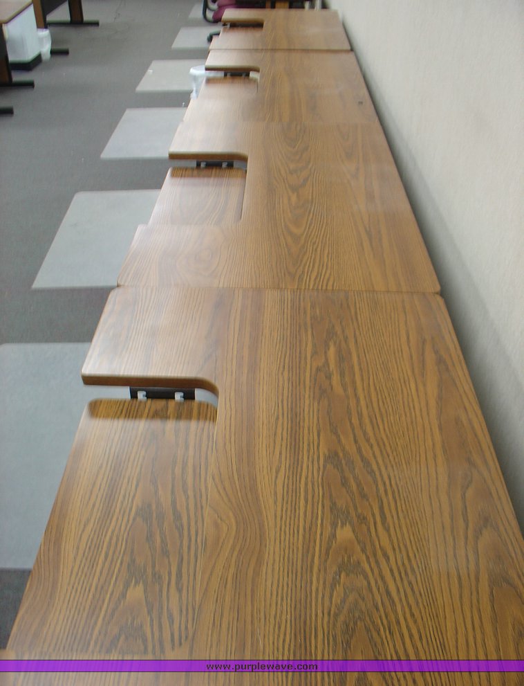 image for item 1504 (4) computer desks with adjustable keyboard tray