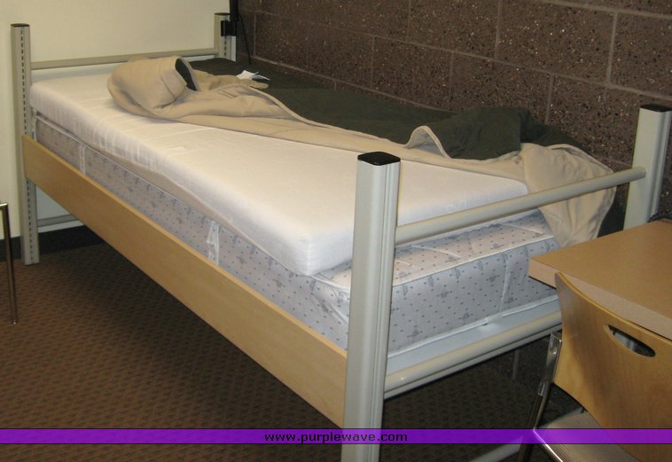 image for item 1601 (7) dorm style extra long twin beds with mattresses