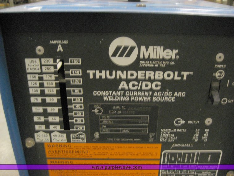 image for item 2030 Miller Thunderbolt AC DC arc welder