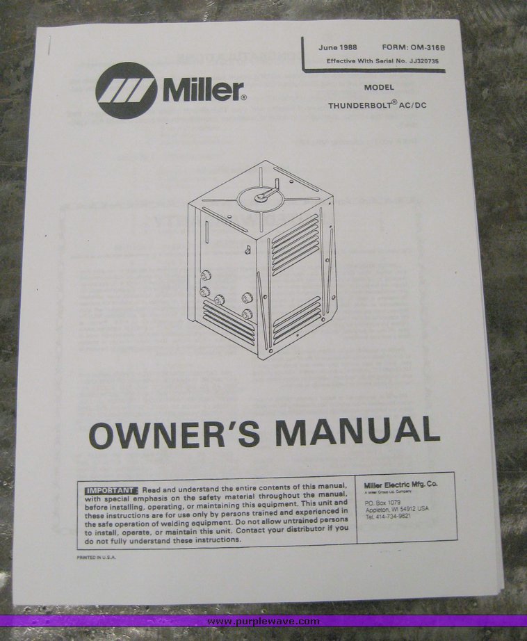 image for item 2030 Miller Thunderbolt AC DC arc welder