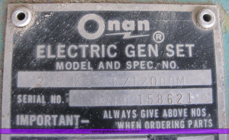 image for item 2072 Onan generator