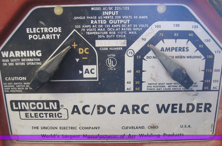 image for item 2077 Lincoln AC/DC arc welder