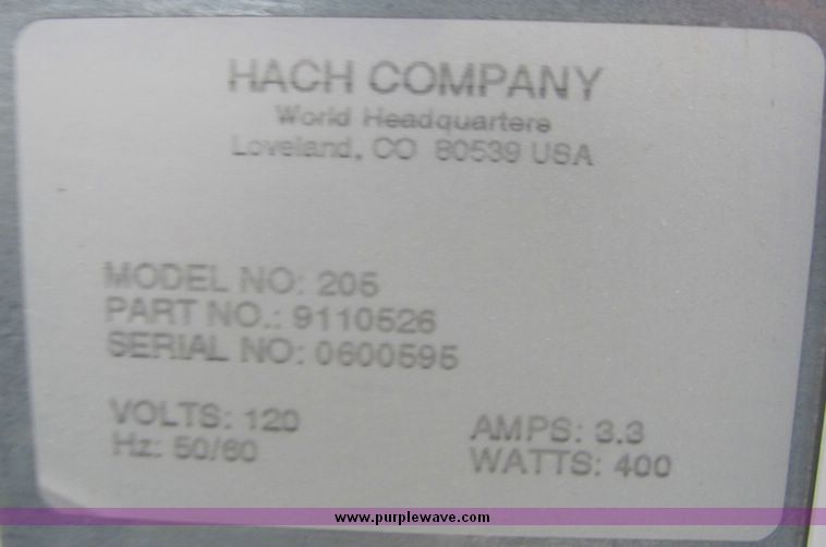 image for item 3434 Hach 206 incubator