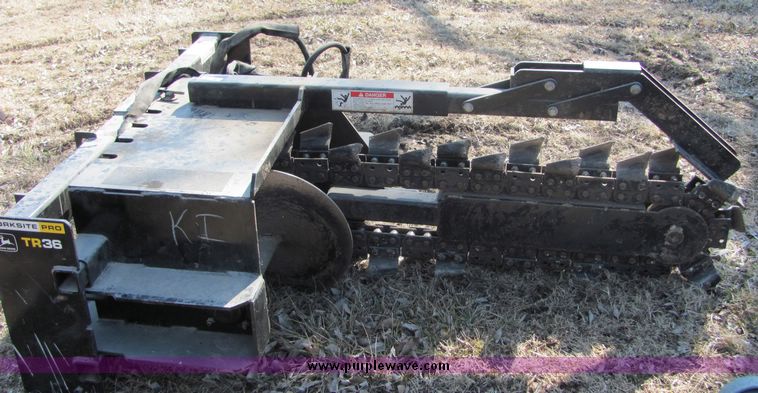 image for item 3449 2000 John Deere TR36 skid steer mount trencher