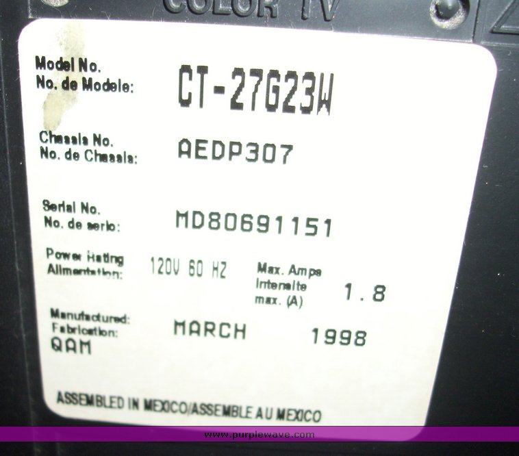 image for item 5098 Panasonic 27" television