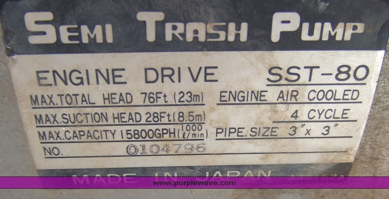 image for item 6699 Semi trash pump