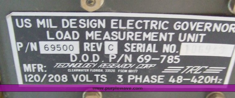 image for item 6702 1984 JR Hollingsworth 30 KW generator