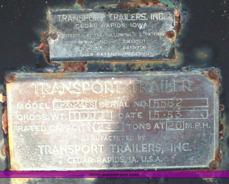 image for item 9482 1953 transport trailer
