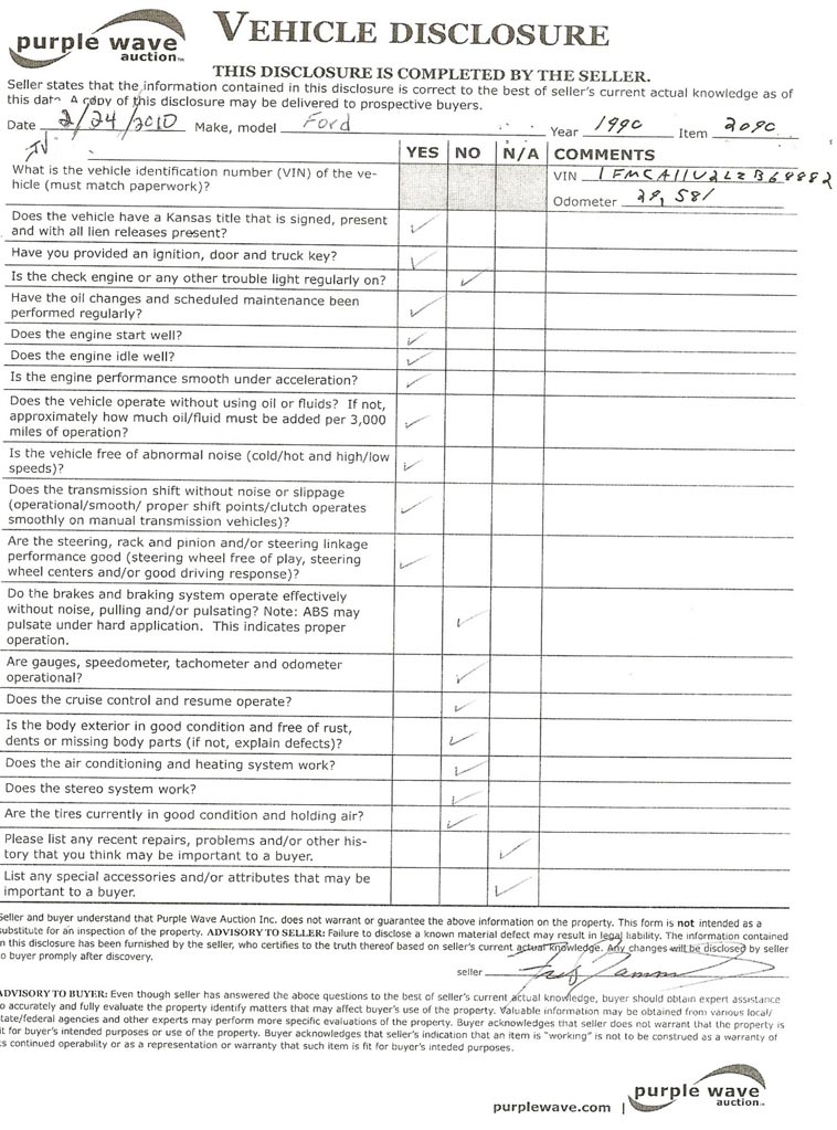 image for item 2090 1990 Ford Aerostar van