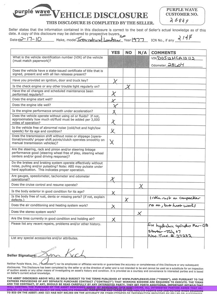 image for item 2124 1977 International Loadster 1600 refuge truck
