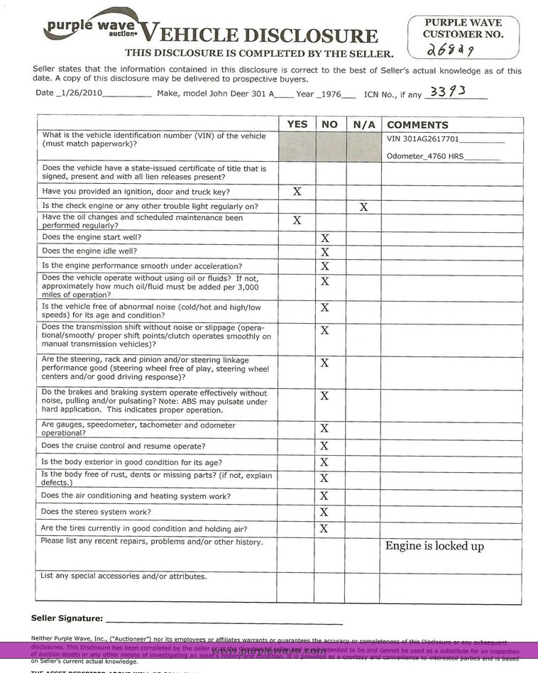 image for item 3393 1976 John Deere 301A tractor