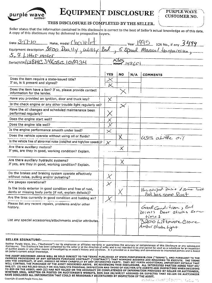 image for item 3494 1995 Chevrolet C3500