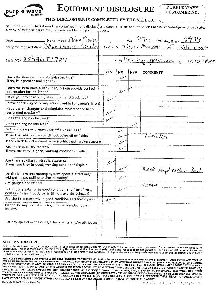 image for item 3495 1976 John Deere W-9 tractor