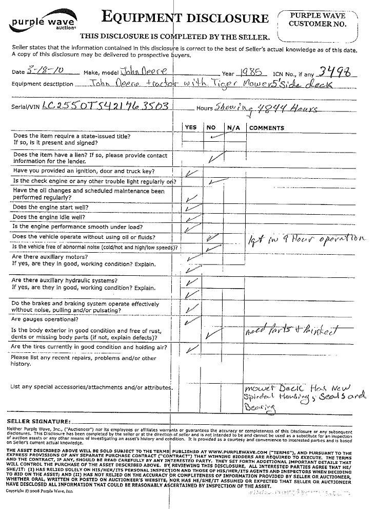 image for item 3498 1985 John Deere W-2 tractor
