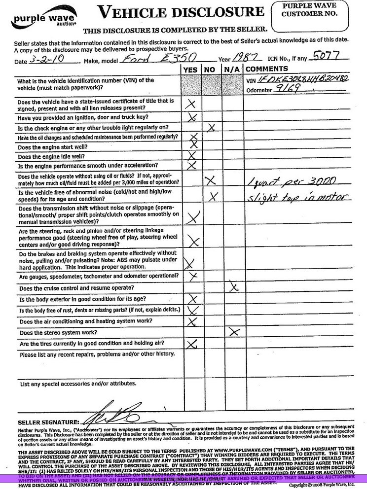 image for item 5077 1987 Ford E-350 Econoline ambulance