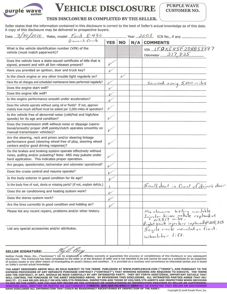 image for item 9008 2003 Ford E450 Super Duty transit vehicle