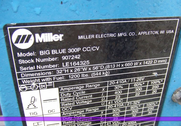 image for item 6568 2004 Miller Big Blue 300P welder