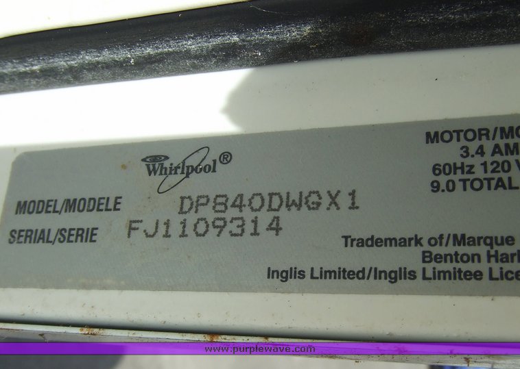 image for item 6677 Whirlpool portable dishwasher