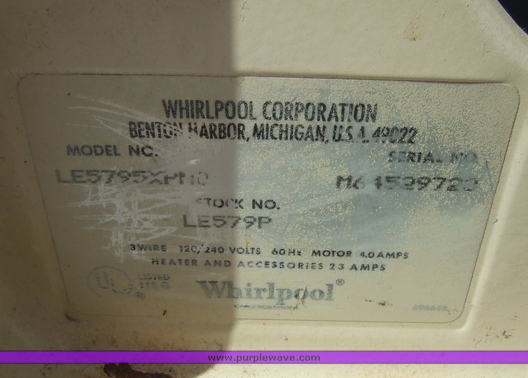 image for item 6678 Whirlpool heavy duty dryer