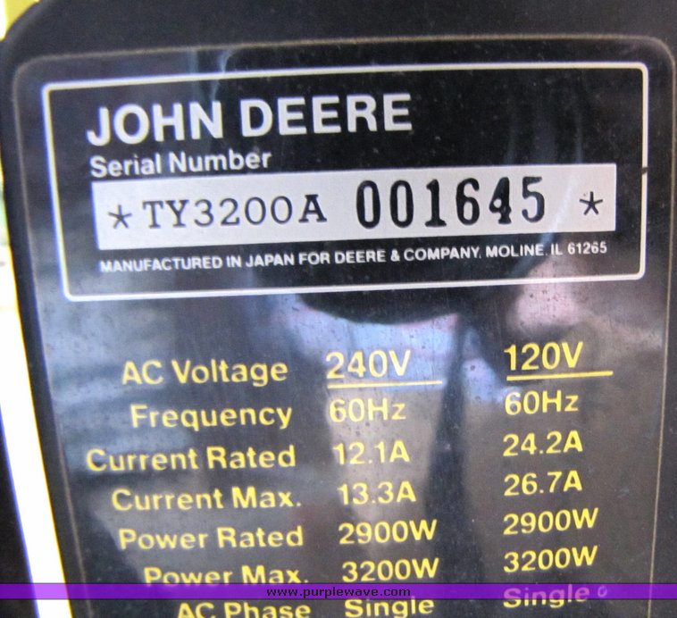 image for item 3037 John Deere 3200 generator