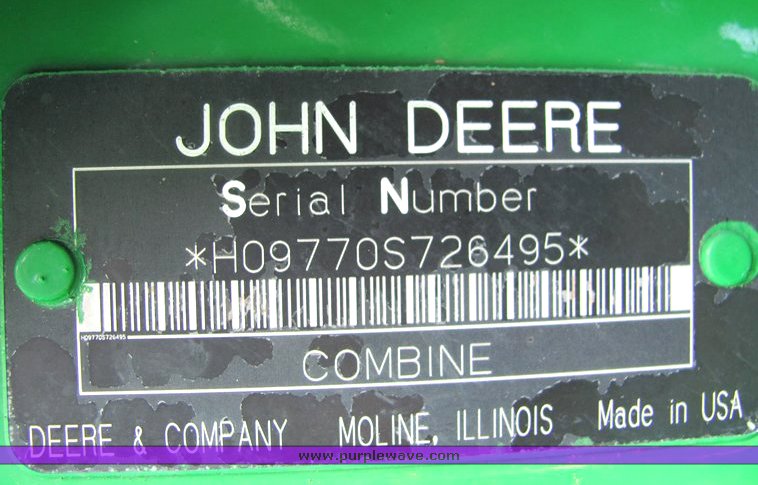 image for item 3060 2008 John Deere 9770 STS combine