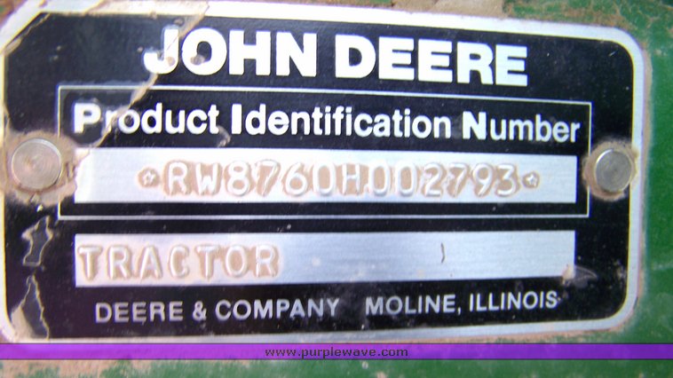 image for item 8096 1991 John Deere 8760 tractor